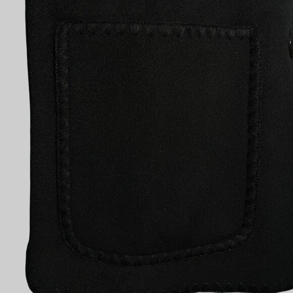 NEW Quince Double Faced Merino Wool Scarf Coat S Black - Picture 13 of 16